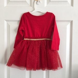 Cat & Jack Red Sparkle Long Sleeve Dress